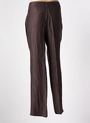 Pantalon droit taille à pinces taille haute marron BARBARA LEBEK femme