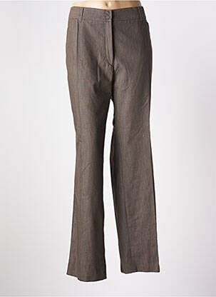 Pantalon droit taille à pinces taille haute marron BARBARA LEBEK femme
