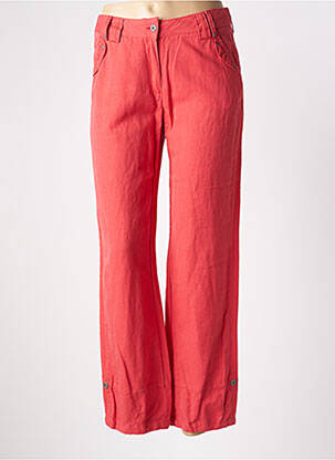 Pantalon droit fermeture zippée sous rabat boutonné taille normale rouge JAC JAC femme
