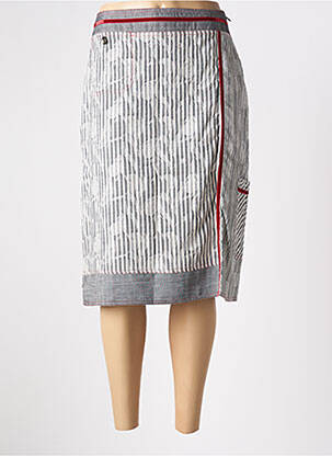 Jupe mi-longue taille à pinces gris JEAN GABRIEL femme