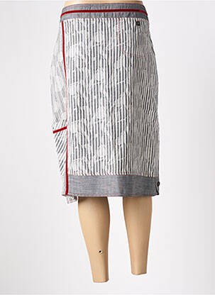 Jupe mi-longue taille à pinces gris JEAN GABRIEL femme