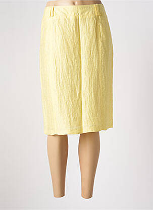 Jupe mi-longue taille à pinces jaune GELCO femme