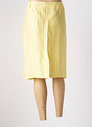 Jupe mi-longue taille à pinces jaune GELCO femme