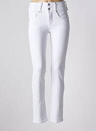 Jeans coupe slim stretch taille haute blanc TIFFOSI femme