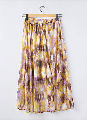 Jupe longue coupe asymétrique jaune MORGAN femme