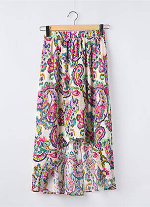 Jupe longue tissage crêpe rose MORGAN femme