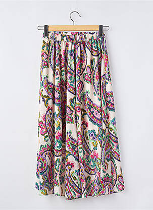 Jupe longue tissage crêpe rose MORGAN femme