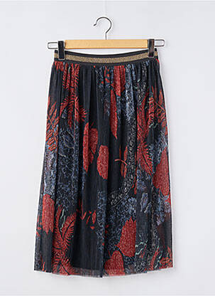 Jupe mi-longue taille haute noir DESIGUAL femme