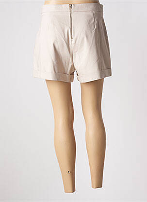 Short taille à pinces taille haute beige MORGAN femme