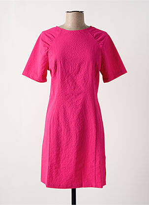 Robe courte fermeture zippée au dos manches courtes rose DESIGUAL femme