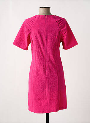 Robe courte fermeture zippée au dos manches courtes rose DESIGUAL femme