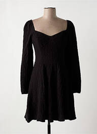 Robe courte fermeture zippée au dos manches longues noir DESIGUAL femme