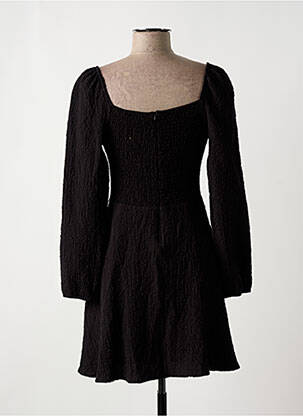 Robe courte fermeture zippée au dos manches longues noir DESIGUAL femme