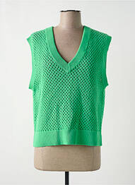 Pull maille ajourée sans manche vert TOM TAILOR femme
