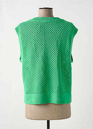 Pull maille ajourée sans manche vert TOM TAILOR femme