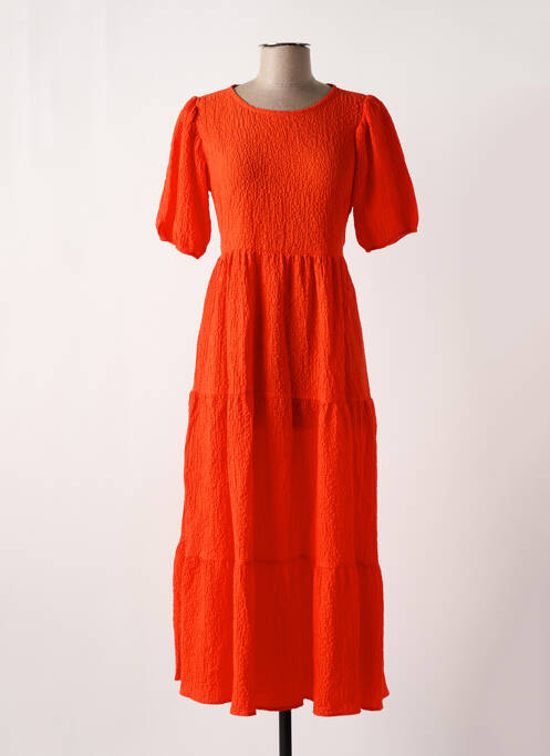 Robe longue manches courtes manches courtes orange DESIGUAL femme