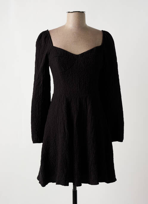 Robe courte fermeture zippée au dos manches longues noir DESIGUAL femme