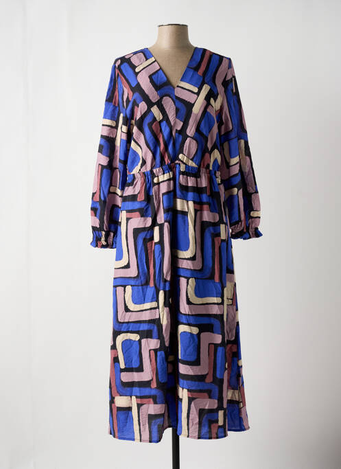 Robe longue manches longues manches longues bleu TOM TAILOR femme