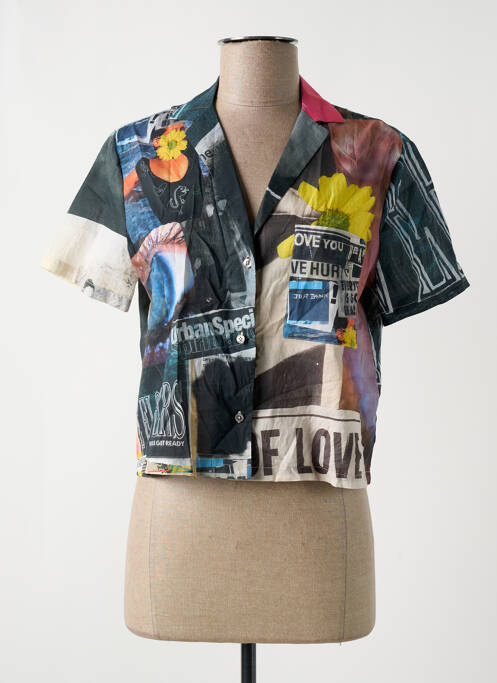 Chemisier manches courtes manches courtes gris DESIGUAL femme