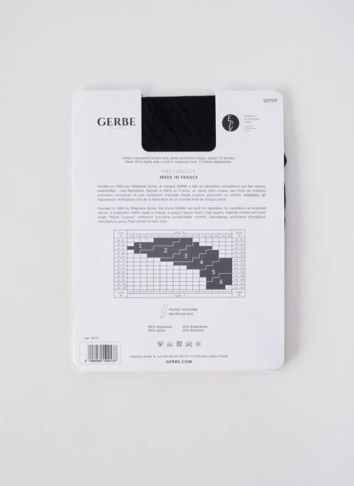 Collants noir GERBE pour femme