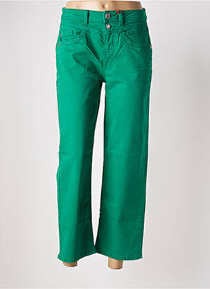 Pantalon 7/8 fermeture zippée sous rabat boutonné vert STREET ONE femme
