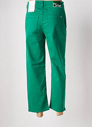 Pantalon 7/8 fermeture zippée sous rabat boutonné vert STREET ONE femme