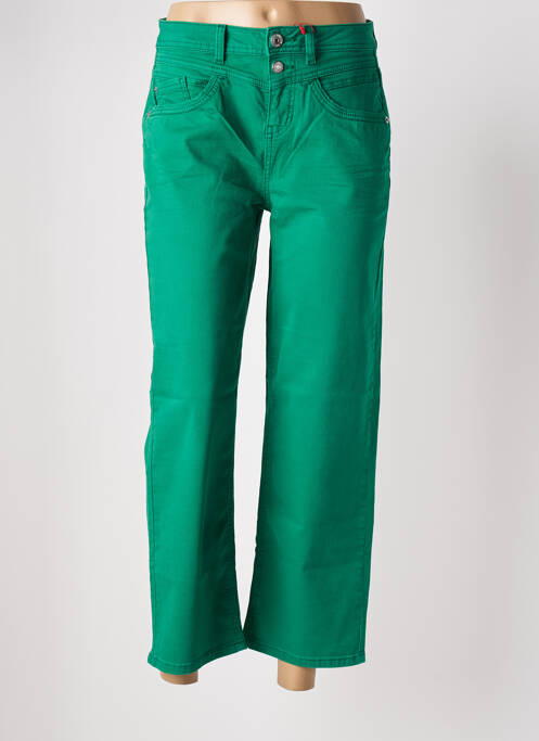 Pantalon 7/8 fermeture zippée sous rabat boutonné vert STREET ONE femme
