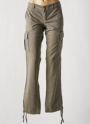 Pantalon cargo tissage popeline taille basse marron KOCCA femme