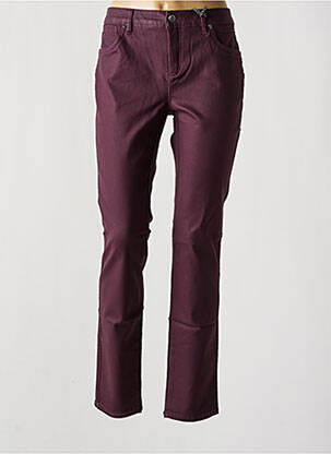 Pantalon slim tissage enduit taille normale violet STREET ONE femme