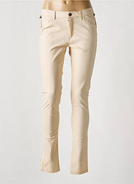 Pantalon slim tissage enduit taille normale beige VILA femme