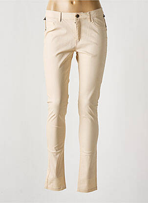 Pantalon slim tissage enduit taille normale beige VILA femme