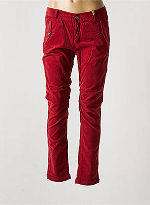 Pantalon chino fermeture zippée sous rabat boutonné taille normale orange KAPORAL femme
