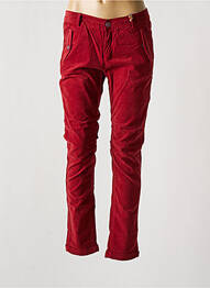 Pantalon chino fermeture zippée sous rabat boutonné taille normale orange KAPORAL femme