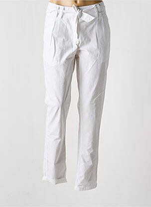 Pantalon chino tissage popeline taille normale blanc KAPORAL femme