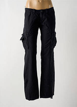 Pantalon cargo tissage popeline taille basse noir LE TEMPS DES CERISES femme