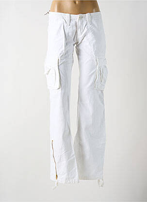 Pantalon cargo tissage popeline taille basse blanc LE TEMPS DES CERISES femme