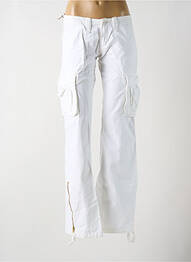Pantalon cargo tissage popeline taille basse blanc LE TEMPS DES CERISES femme