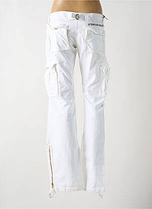 Pantalon cargo tissage popeline taille basse blanc LE TEMPS DES CERISES femme