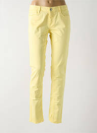 Pantalon slim taille basse taille basse jaune LE TEMPS DES CERISES femme
