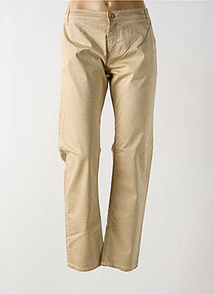 Pantalon chino tissage popeline taille normale marron LE TEMPS DES CERISES femme