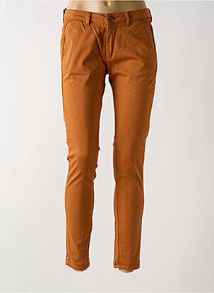 Pantalon chino taille basse taille basse jaune LE TEMPS DES CERISES femme