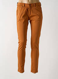 Pantalon chino taille basse taille basse jaune LE TEMPS DES CERISES femme