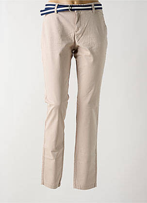 Pantalon chino taille basse taille basse beige STREET ONE femme
