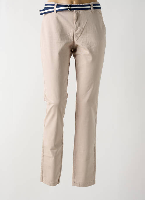 Pantalon chino taille basse taille basse beige STREET ONE femme