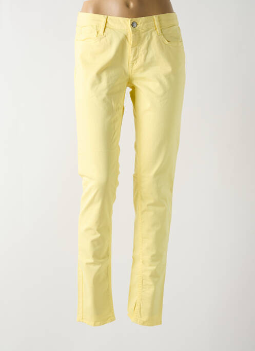 Pantalon slim jaune LE TEMPS DES CERISES pour femme