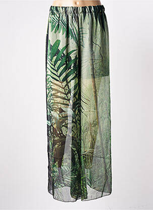 Pantalon large coupe fluide taille haute vert GUESS femme