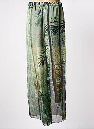 Pantalon large coupe fluide taille haute vert GUESS femme