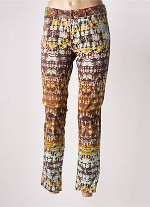 Pantalon 7/8 stretch taille normale marron DOUYOUDOU femme