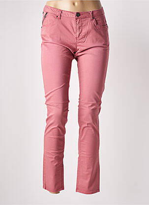 Pantalon slim tissage popeline taille normale rose GARCIA femme