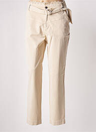 Pantalon droit stretch taille haute beige GUESS femme